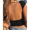 imageREORIA Womens Sexy Backless Going Out Crop Tops Double Lined T Shirts Open Back Y2k Trendy Crop TopsBlack