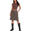 imageREORIA Womens Sexy Backless Going Out Crop Tops Double Lined T Shirts Open Back Y2k Trendy Crop TopsCoffee