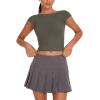 imageREORIA Womens Sexy Backless Going Out Crop Tops Double Lined T Shirts Open Back Y2k Trendy Crop TopsGrey