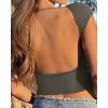 imageREORIA Womens Sexy Backless Going Out Crop Tops Double Lined T Shirts Open Back Y2k Trendy Crop TopsGrey