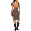 imageREORIA Womens Sexy Backless Going Out Crop Tops Double Lined T Shirts Open Back Y2k Trendy Crop TopsGrey