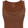 imageREORIA Womens Summer Cowl Neck Mesh Sleeveless Tank Dress Sexy Double Lined Bodycon Maxi Long DressesBrown