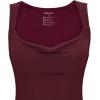 imageREORIA Womens Summer Cowl Neck Mesh Sleeveless Tank Dress Sexy Double Lined Bodycon Maxi Long DressesBurgundy