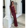 imageREORIA Womens Summer Cowl Neck Mesh Sleeveless Tank Dress Sexy Double Lined Bodycon Maxi Long DressesBurgundy