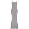 imageREORIA Womens Summer Lace Slip Lounge Long Dress Sexy Casual Elegant Backless Ribbed Bodycon Maxi DressesLight Grey