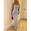 imageREORIA Womens Summer Lace Slip Lounge Long Dress Sexy Casual Elegant Backless Ribbed Bodycon Maxi DressesLight Grey