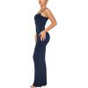 imageREORIA Womens Summer Lace Slip Lounge Long Dress Sexy Casual Elegant Backless Ribbed Bodycon Maxi DressesNavy Blue