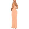 imageREORIA Womens Summer Lace Slip Lounge Long Dress Sexy Casual Elegant Backless Ribbed Bodycon Maxi DressesPeach Fuzz