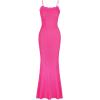 imageREORIA Womens Summer Lace Slip Lounge Long Dress Sexy Casual Elegant Backless Ribbed Bodycon Maxi DressesRose Red