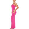imageREORIA Womens Summer Lace Slip Lounge Long Dress Sexy Casual Elegant Backless Ribbed Bodycon Maxi DressesRose Red