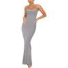 imageREORIA Womens Summer Lace Slip Lounge Long Dress Sexy Casual Elegant Backless Ribbed Bodycon Maxi DressesLight Grey