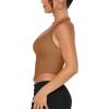 imageREORIA Butsmooth Double Lined Sexy Halter Tops Camisole V Neck Sleeveless Corset Y2K Going Out Crop Tank Tops for WomenBrown