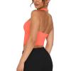 imageREORIA Butsmooth Double Lined Sexy Halter Tops Camisole V Neck Sleeveless Corset Y2K Going Out Crop Tank Tops for WomenNeon Pink