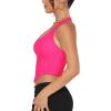 imageREORIA Butsmooth Double Lined Sexy Halter Tops Camisole V Neck Sleeveless Corset Y2K Going Out Crop Tank Tops for WomenNeon Rose Red
