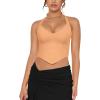 imageREORIA Butsmooth Double Lined Sexy Halter Tops Camisole V Neck Sleeveless Corset Y2K Going Out Crop Tank Tops for WomenOrange Powder