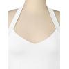 imageREORIA Butsmooth Double Lined Sexy Halter Tops Camisole V Neck Sleeveless Corset Y2K Going Out Crop Tank Tops for WomenWhite