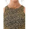 imageREORIA Butsmooth Womens Sleeveless Halter Neck Double Lined Casual Basic Tank Crop TopsApricot Leopard Print