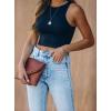imageREORIA Butsmooth Womens Sleeveless Halter Neck Double Lined Casual Basic Tank Crop TopsBlack