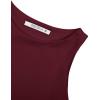 imageREORIA Butsmooth Womens Sleeveless Halter Neck Double Lined Casual Basic Tank Crop TopsBurgundy