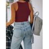 imageREORIA Butsmooth Womens Sleeveless Halter Neck Double Lined Casual Basic Tank Crop TopsBurgundy