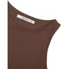 imageREORIA Butsmooth Womens Sleeveless Halter Neck Double Lined Casual Basic Tank Crop TopsCoffee