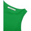 imageREORIA Butsmooth Womens Sleeveless Halter Neck Double Lined Casual Basic Tank Crop TopsGreen