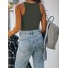imageREORIA Butsmooth Womens Sleeveless Halter Neck Double Lined Casual Basic Tank Crop TopsGreen Grey