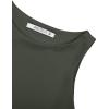 imageREORIA Butsmooth Womens Sleeveless Halter Neck Double Lined Casual Basic Tank Crop TopsGreen Grey