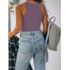 imageREORIA Butsmooth Womens Sleeveless Halter Neck Double Lined Casual Basic Tank Crop TopsGrey Purple