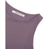 imageREORIA Butsmooth Womens Sleeveless Halter Neck Double Lined Casual Basic Tank Crop TopsGrey Purple
