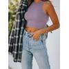imageREORIA Butsmooth Womens Sleeveless Halter Neck Double Lined Casual Basic Tank Crop TopsHazy Lilac