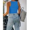 imageREORIA Butsmooth Womens Sleeveless Halter Neck Double Lined Casual Basic Tank Crop TopsLake Blue