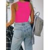 imageREORIA Butsmooth Womens Sleeveless Halter Neck Double Lined Casual Basic Tank Crop TopsNeon Rose Red