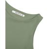imageREORIA Butsmooth Womens Sleeveless Halter Neck Double Lined Casual Basic Tank Crop TopsOlive Green