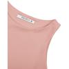 imageREORIA Butsmooth Womens Sleeveless Halter Neck Double Lined Casual Basic Tank Crop TopsPink