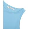 imageREORIA Butsmooth Womens Sleeveless Halter Neck Double Lined Casual Basic Tank Crop TopsSky Blue