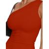 imageREORIA Womens One Shoulder Tops Summer Y2K Tank Top Asymmetric Sexy Cute Trendy Sleeveless Going Out Shirts 2025Cherry Tomato