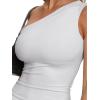 imageREORIA Womens One Shoulder Tops Summer Y2K Tank Top Asymmetric Sexy Cute Trendy Sleeveless Going Out Shirts 2025White