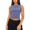 imageREORIA Womens Sexy Open Back High Neck Sleeveless Tank Top Y2k Trendy Backless Crop TopsBlue Nova