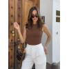 imageREORIA Womens Sexy Open Back High Neck Sleeveless Tank Top Y2k Trendy Backless Crop TopsCoffee