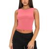 imageREORIA Womens Sexy Open Back High Neck Sleeveless Tank Top Y2k Trendy Backless Crop TopsPeach Pink