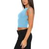 imageREORIA Womens Sexy Open Back High Neck Sleeveless Tank Top Y2k Trendy Backless Crop TopsSky Blue