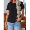 imageREORIA Womens Summer Crewneck Short Sleeve Cotton Tunic Tops Loose Fit Solid T Shirts 2025 Basic TeesBlack