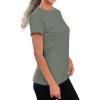 imageREORIA Womens Summer Crewneck Short Sleeve Cotton Tunic Tops Loose Fit Solid T Shirts 2025 Basic TeesMineral Green