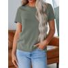 imageREORIA Womens Summer Crewneck Short Sleeve Cotton Tunic Tops Loose Fit Solid T Shirts 2025 Basic TeesMineral Green