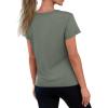 imageREORIA Womens Summer Crewneck Short Sleeve Cotton Tunic Tops Loose Fit Solid T Shirts 2025 Basic TeesMineral Green