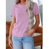 imageREORIA Womens Summer Crewneck Short Sleeve Cotton Tunic Tops Loose Fit Solid T Shirts 2025 Basic TeesPetal