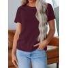 imageREORIA Womens Summer Crewneck Short Sleeve Cotton Tunic Tops Loose Fit Solid T Shirts 2025 Basic TeesReddish Brown