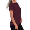 imageREORIA Womens Summer Crewneck Short Sleeve Cotton Tunic Tops Loose Fit Solid T Shirts 2025 Basic TeesReddish Brown