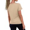 imageREORIA Womens Summer Crewneck Short Sleeve Cotton Tunic Tops Loose Fit Solid T Shirts 2025 Basic TeesSand